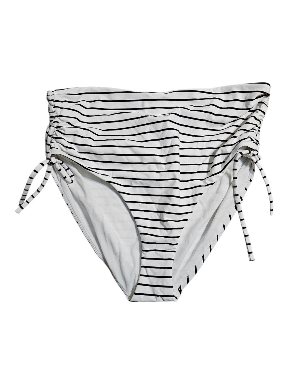 Calia Striped High-Rise Women’s Swim Bottoms — White/Black